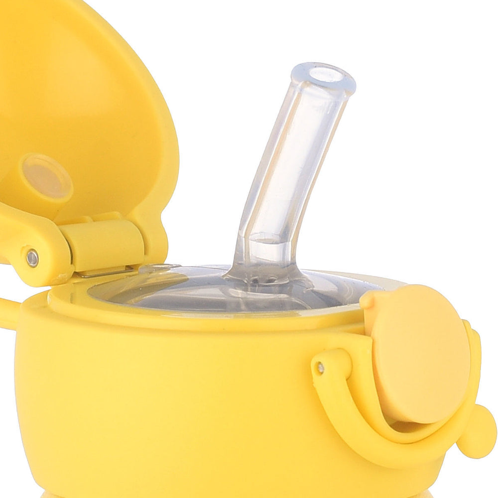 Estia Θερμός Παιδικό Με Καλαμάκι 350ml Κίτρινο Με Σχέδιο Κάστρο & Δεινοσαύρους Fortress Dragon