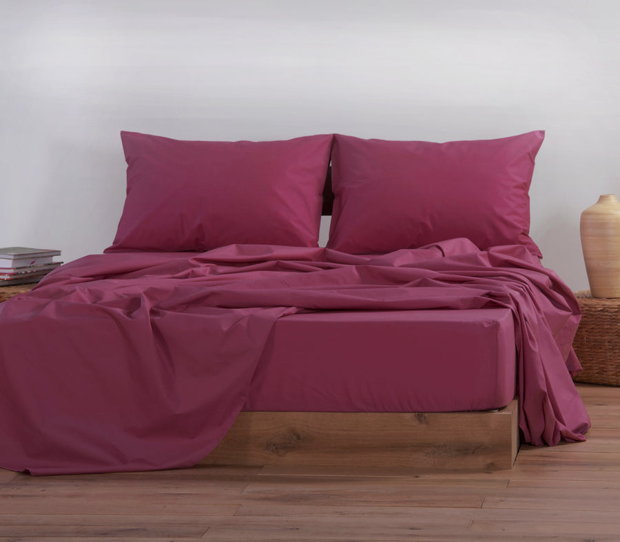 Μεμονωμένο Σεντόνι Μονό Με Λάστιχο Basic Μπορντό 100Χ200+30  Nef-Nef Homeware