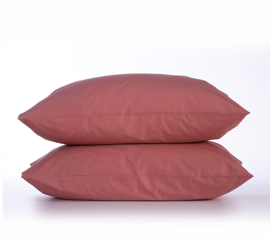 Σετ Μαξιλαροθήκες 2τμχ Βαμβακερές Κεραμυδί Basic 52X72 Nef-Nef Homeware