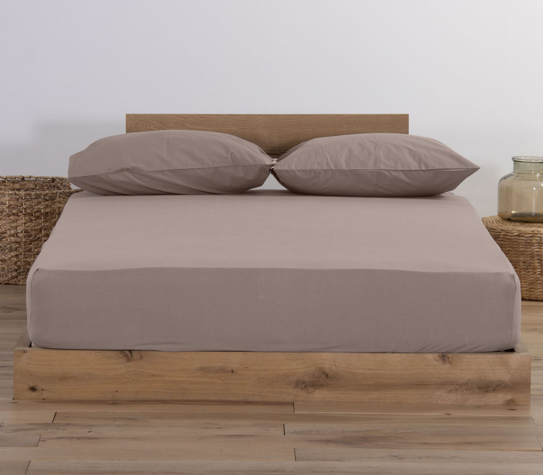 Μεμονωμένο Σεντόνι King Size Μακό Jersey Καφέ 180X200+35 Nef-Nef Homeware