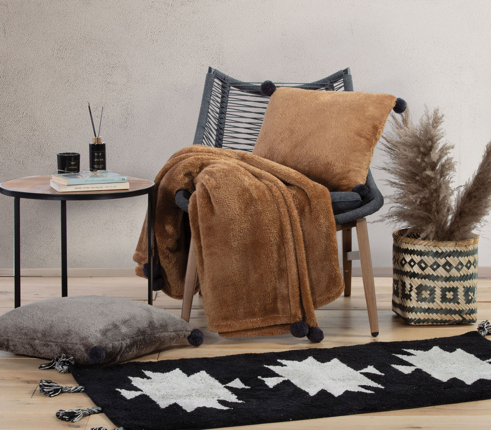 Διακοσμητικό Μαξιλάρι Καφέ Sherpa Miaris 50X50 Nef-Nef Homeware