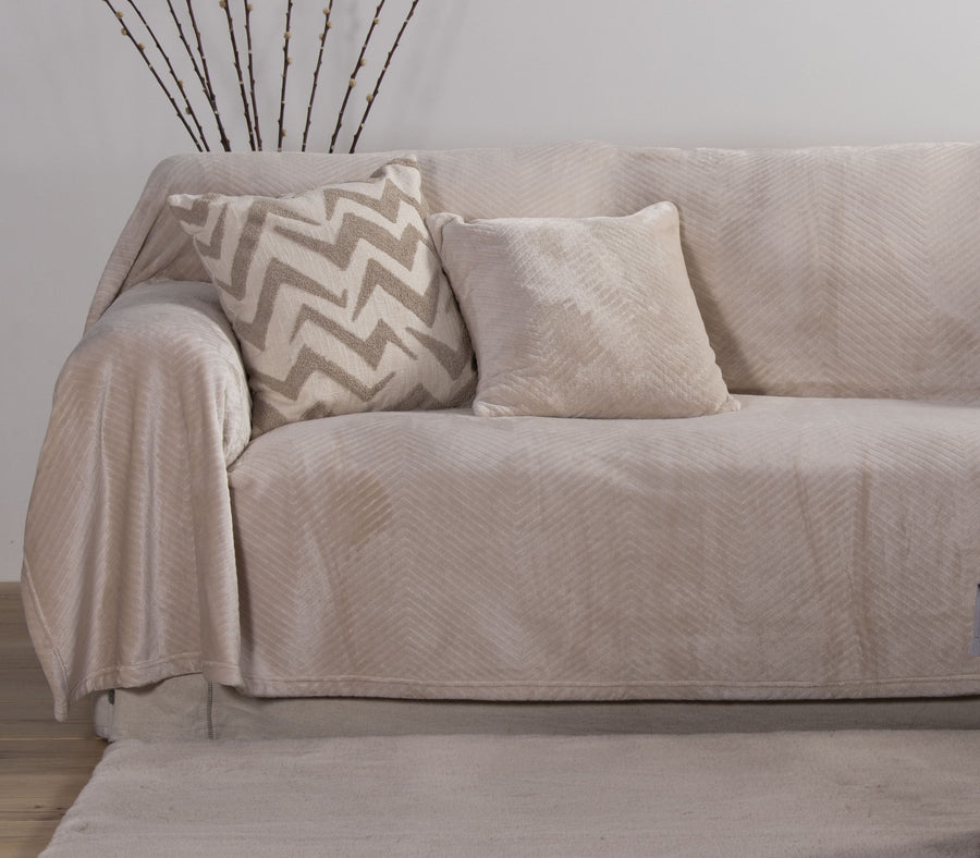 Ριχτάρι Πολυθρόνας Fleece Εκρού Dakari 130X180 Nef-Nef Homeware