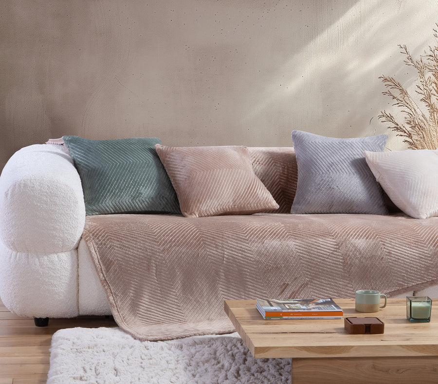 Ριχτάρι Πολυθρόνας Fleece Μπεζ Dakari 130X180 Nef-Nef Homeware