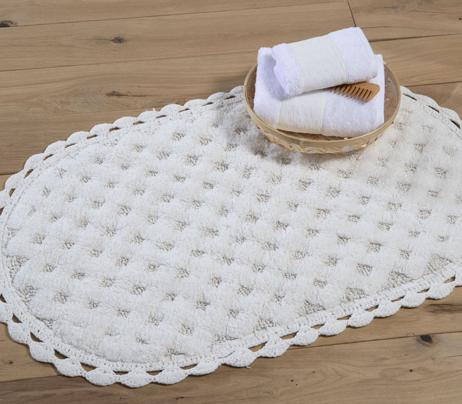 Εκρού Χαλάκι Μπάνιου Touch 55X85 Nef-Nef Homeware
