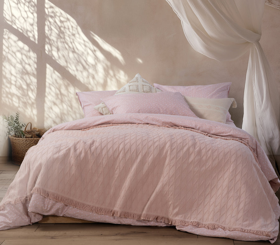 Κουβέρτα Βαμβακερή Ροζ Outlast Υπέρδιπλη 230Χ240  Nef-Nef Homeware