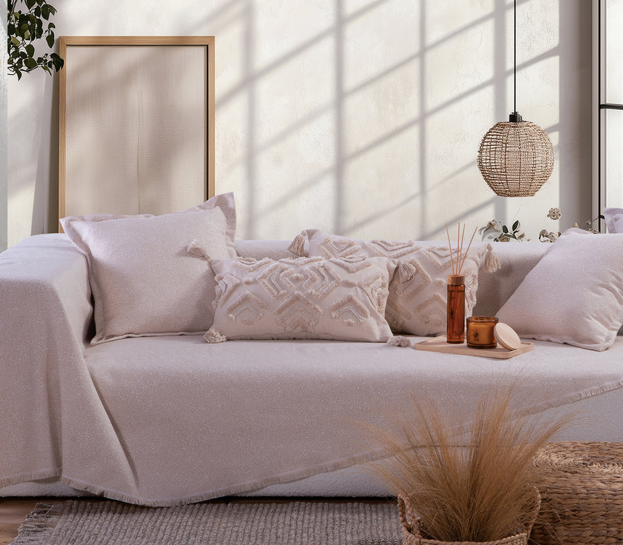 Σκούρο Εκρού Ριχτάρι Διθέσιου Καναπέ Aronia 170X250 Nef-Nef Homeware