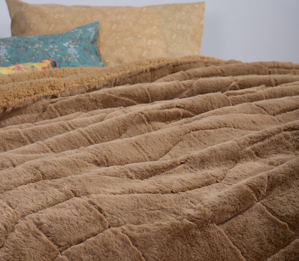 Κουβερτοπάπλωμα Μουσταρδί Μονό District 160X220 Nef-Nef Homeware