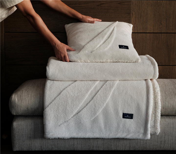 Εκρού Διακοσμητικό Ριχτάρι Πολυθρόνας Nau Coast 130X180 Nef-Nef Homeware