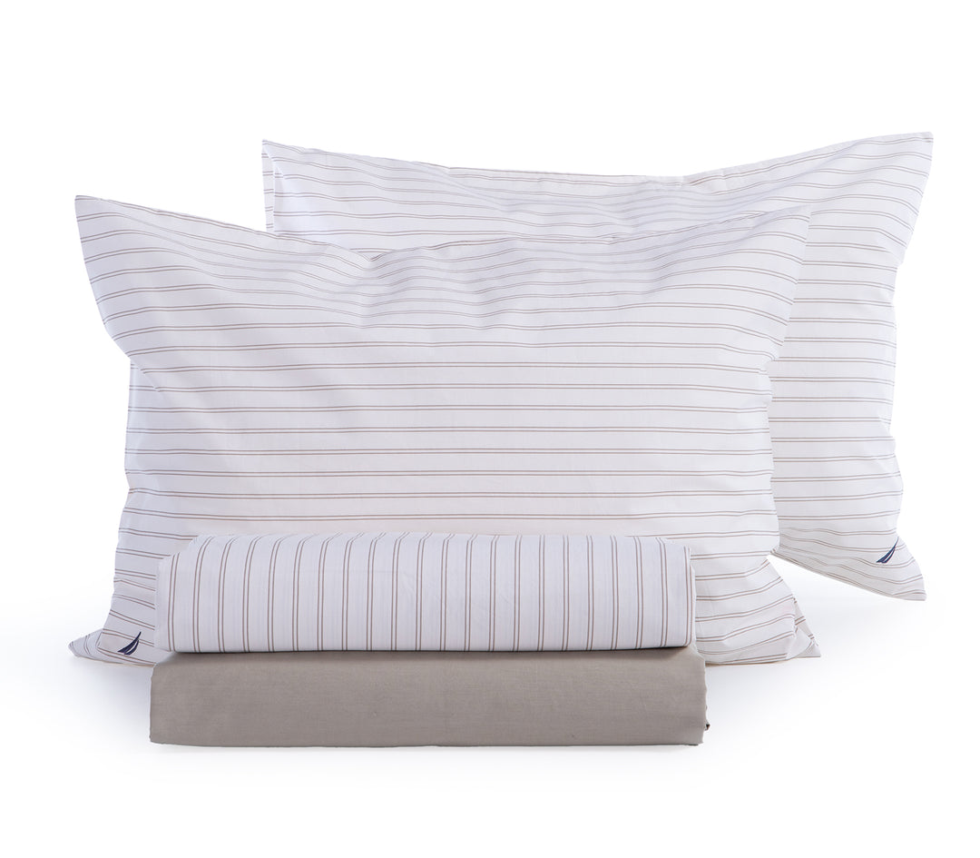 Μπεζ Σετ Σεντόνια Υπέρδιπλα Nau Coast 240Χ270 Nef-Nef Homeware