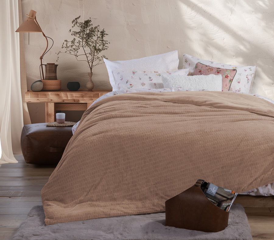 Κουβερτοπάπλωμα Μόκα Μονό Ezra 24 160X220  Nef-Nef Homeware