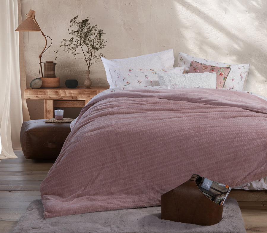 Κουβερτοπάπλωμα Ροζ Υπέρδιπλο Ezra 24 220Χ240  Nef-Nef Homeware