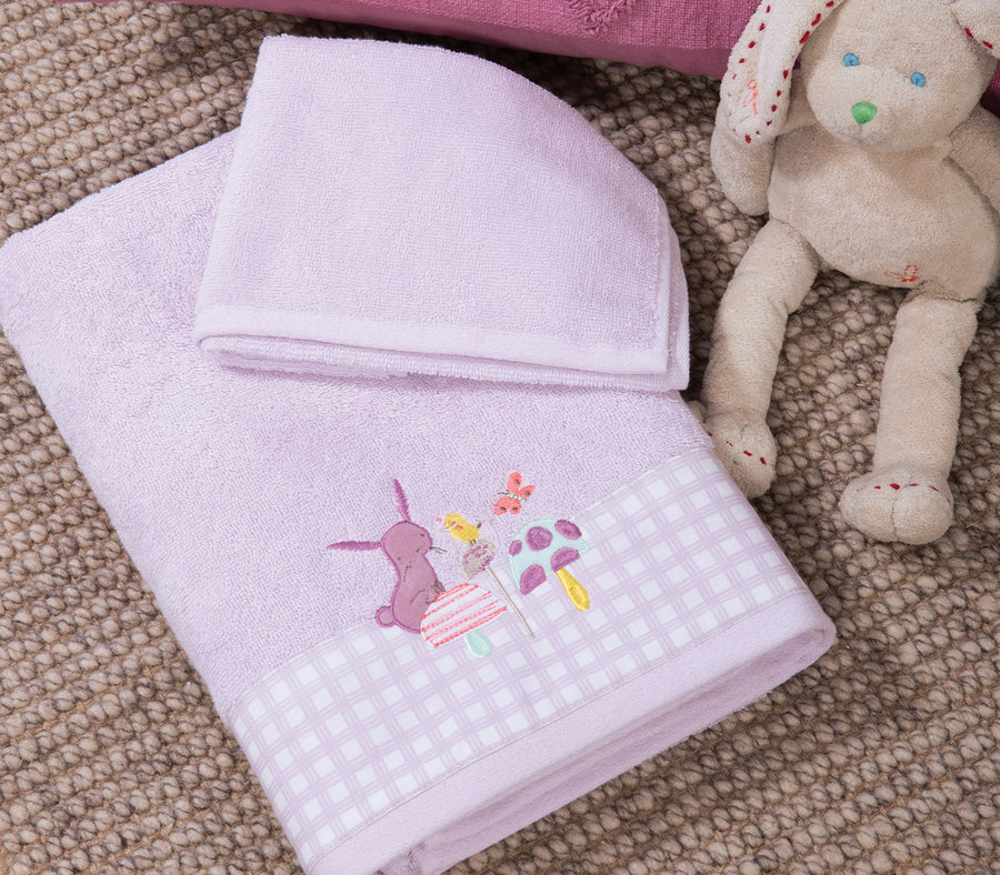 Σετ Βρεφικές Πετσέτες Λιλά 2Τμχ Mon Petit Jardin Nef-Nef Homeware