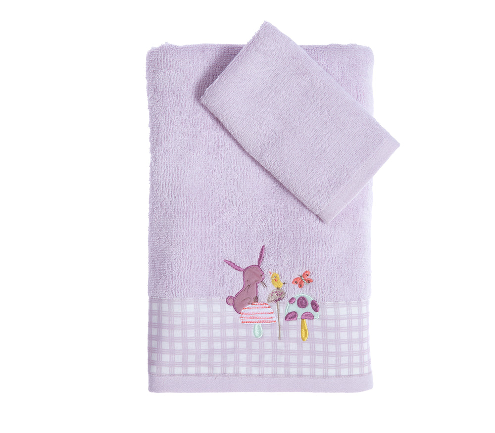 Σετ Βρεφικές Πετσέτες Λιλά 2Τμχ Mon Petit Jardin Nef-Nef Homeware