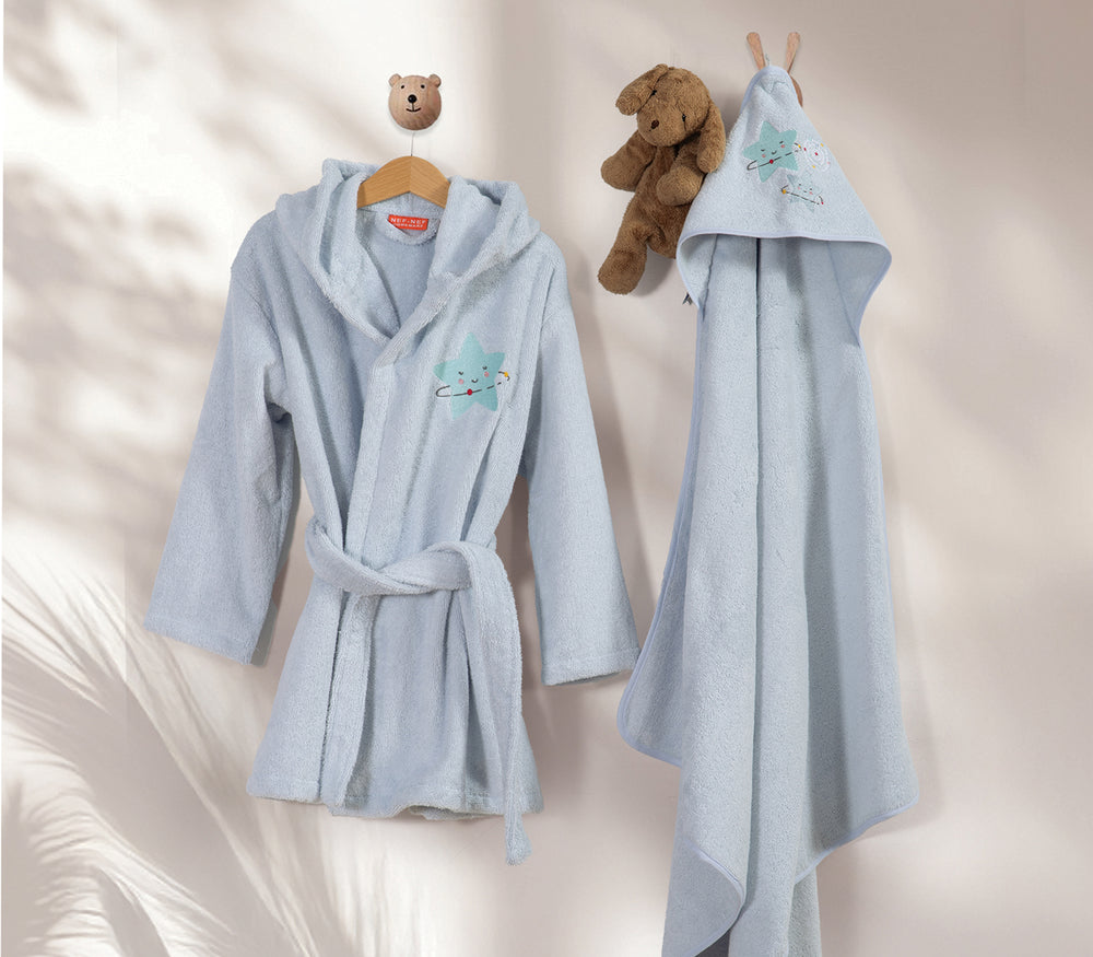 Βρεφικό Μπουρνούζι Βαμβακερό Γαλάζιο Explore The Universe Nef-Nef Homeware