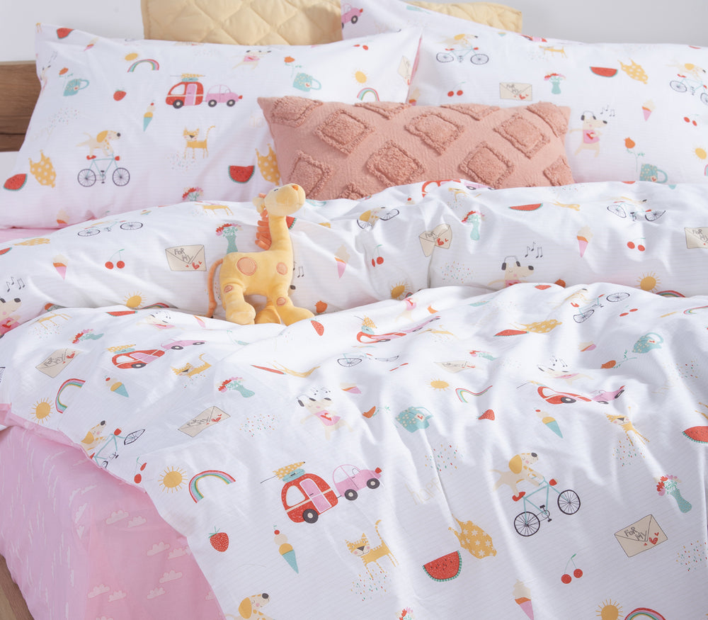 Παιδικά Σετ Σεντόνια Multicolor Μονά Happy Today 170X260 Nef-Nef Homeware