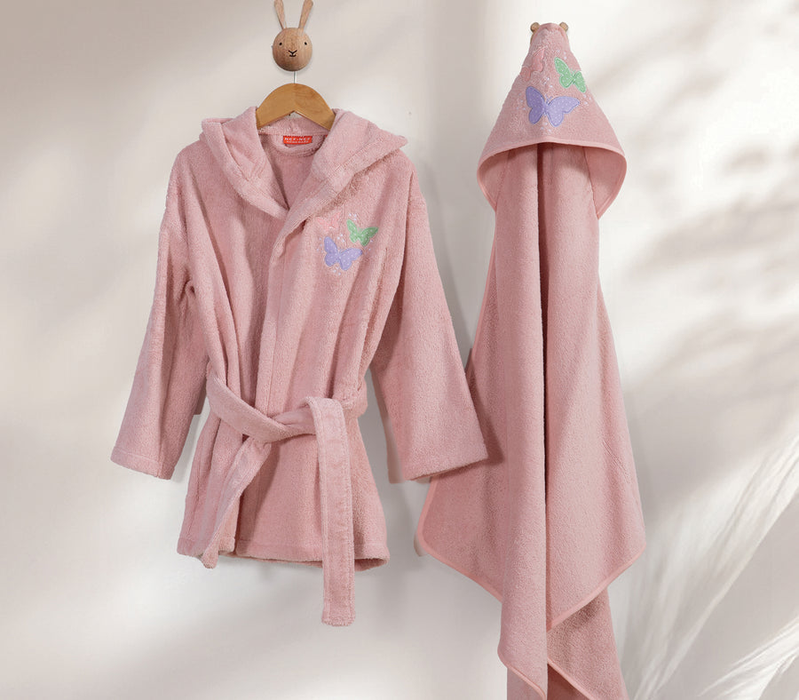 Βρεφικό Μπουρνούζι Βαμβακερό Ροζ Wings Of Joy Nef-Nef Homeware