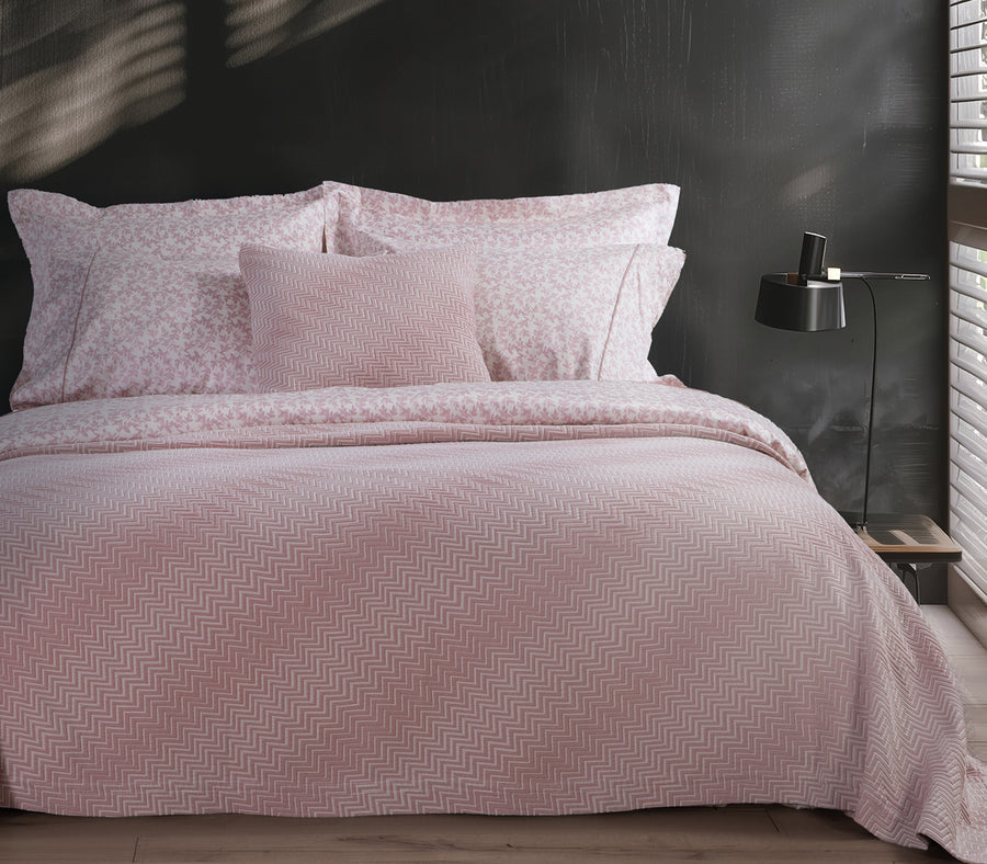 Κουβέρτα Βαμβακερή Ροζ Chevie 230X250 Nef-Nef Homeware