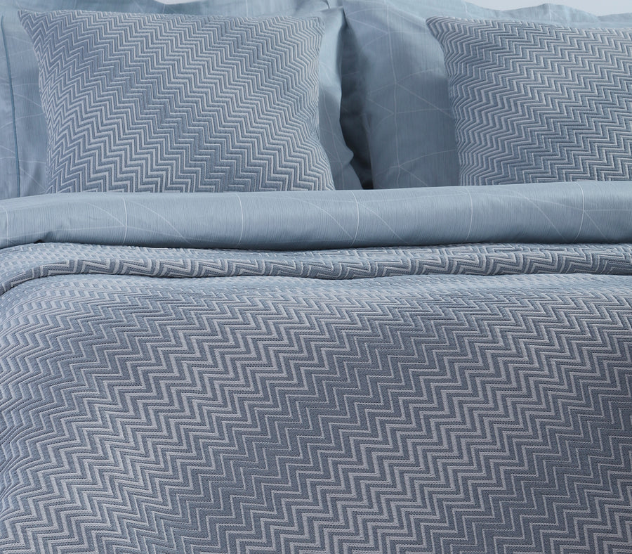 Κουβέρτα Βαμβακερή Μπλε Chevie 230X250 Nef-Nef Homeware