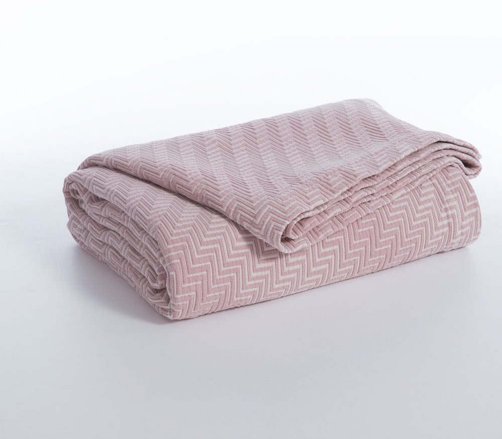 Κουβέρτα Βαμβακερή Ροζ Chevie 230X250 Nef-Nef Homeware