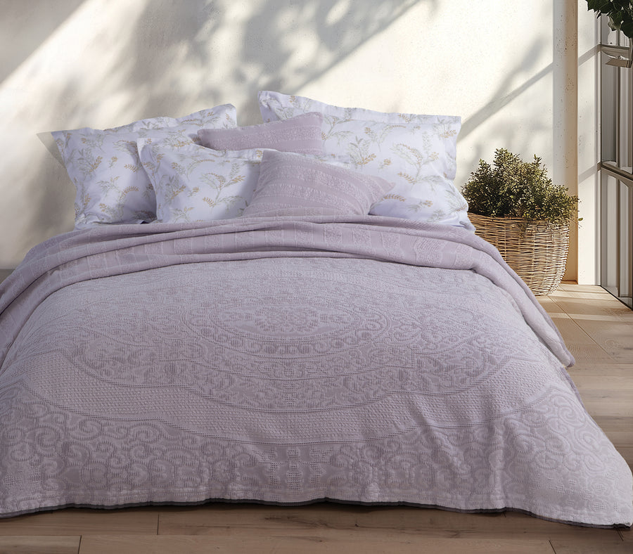 Κουβέρτα Βαμβακερή Μωβ Nantia 230X250  Nef-Nef Homeware