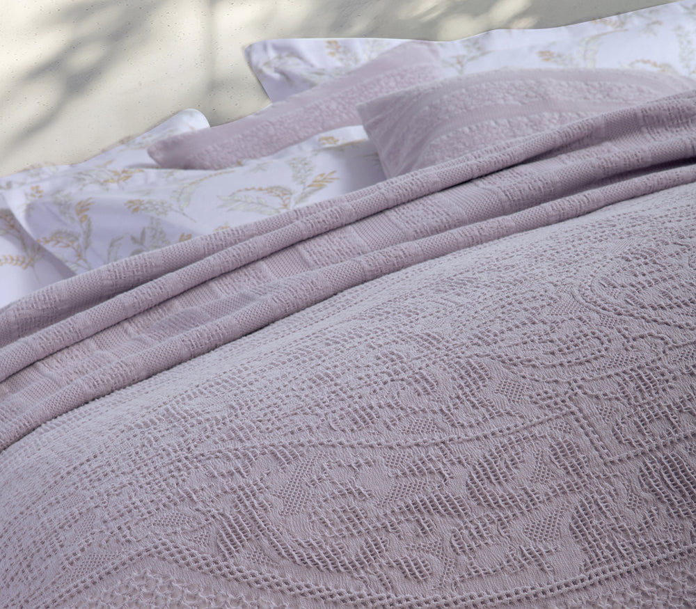 Κουβέρτα Βαμβακερή Μωβ Nantia 230X250  Nef-Nef Homeware