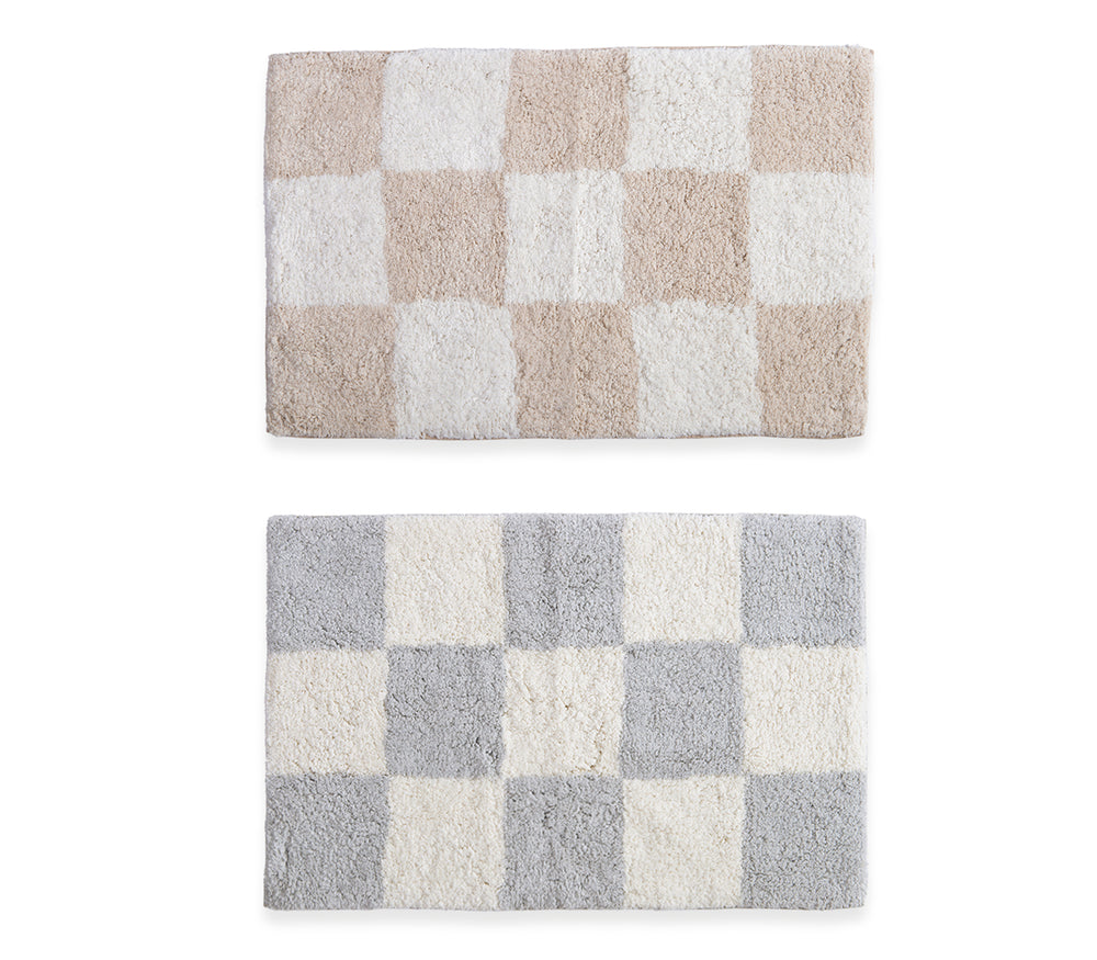 Εκρού Χαλάκι Μπάνιου Chess 50X80 Nef-Nef Homeware