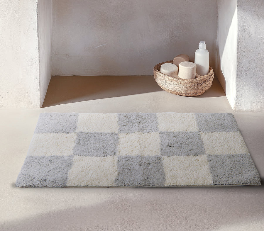 Γκρι Χαλάκι Μπάνιου Chess 50X80 Nef-Nef Homeware