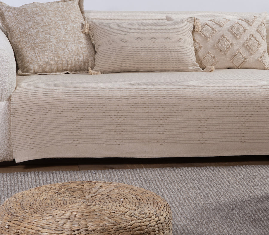 Μπεζ Ριχτάρι Τριθέσιου Καναπέ Resan 180Χ300 Nef-Nef Homeware