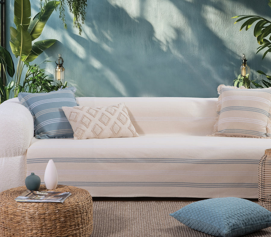 Εκρού Ριχτάρι Τριθέσιου Καναπέ Spirit Blue 180Χ300 Nef-Nef Homeware