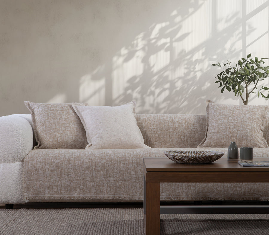 Μπεζ Ριχτάρι Διθέσιου Καναπέ Garcia 170X250 Nef-Nef Homeware