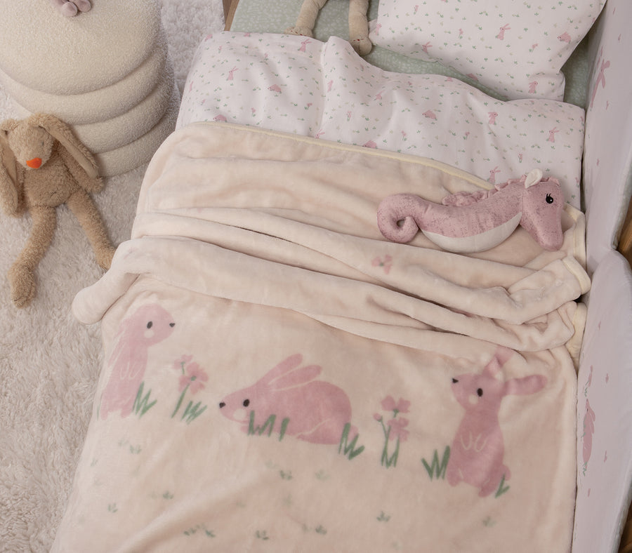 Βρεφική Κουβέρτα Εκρού Αγκαλιάς Country Bunny 75X100 Nef-Nef Homeware