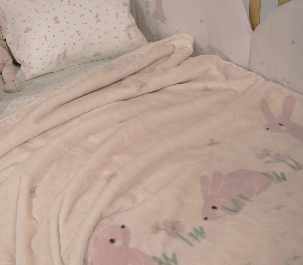 Βρεφική Κουβέρτα Εκρού Αγκαλιάς Country Bunny 75X100 Nef-Nef Homeware