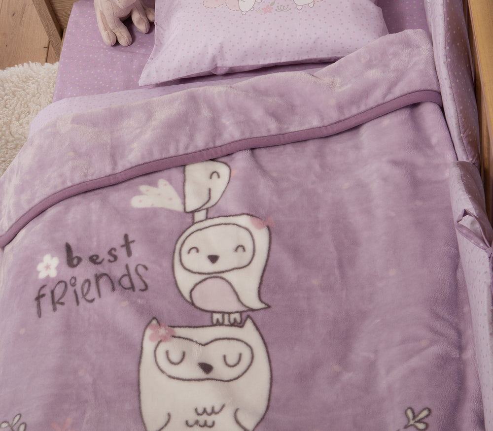 Βρεφική Κουβέρτα Λιλά Κούνιας Best Friends 100X140 Nef-Nef Homeware