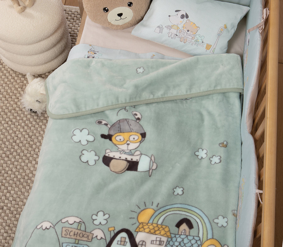Βρεφική Κουβέρτα Μέντα Κούνιας In the City 100X140 Nef-Nef Homeware