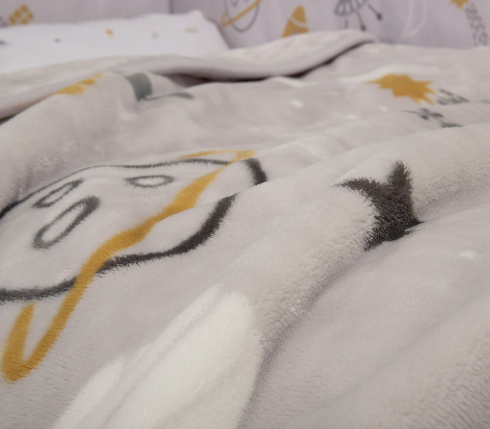 Βρεφική Κουβέρτα Γκρι Κούνιας My Universe 100X140 Nef-Nef Homeware