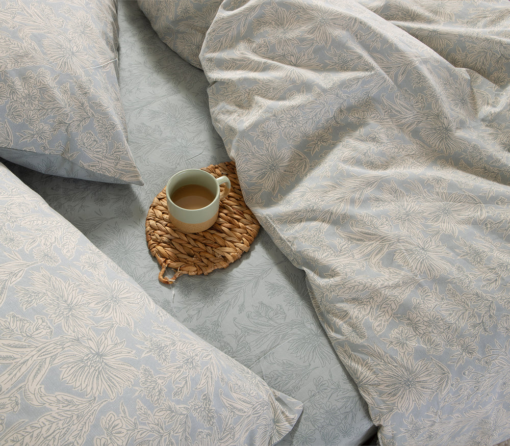 Σετ Σεντόνια Υπέρδιπλα Μπλε Με Λάστιχο Lucil  Nef-Nef Homeware