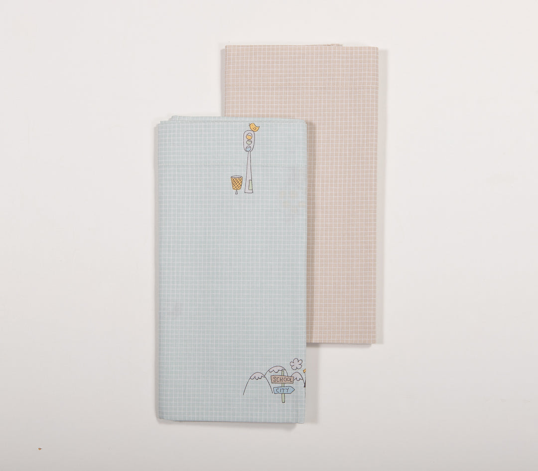 Σετ Βρεφικά Σεντόνια Λίκνου Τιρκουάζ Life in the City Nef-Nef Homeware