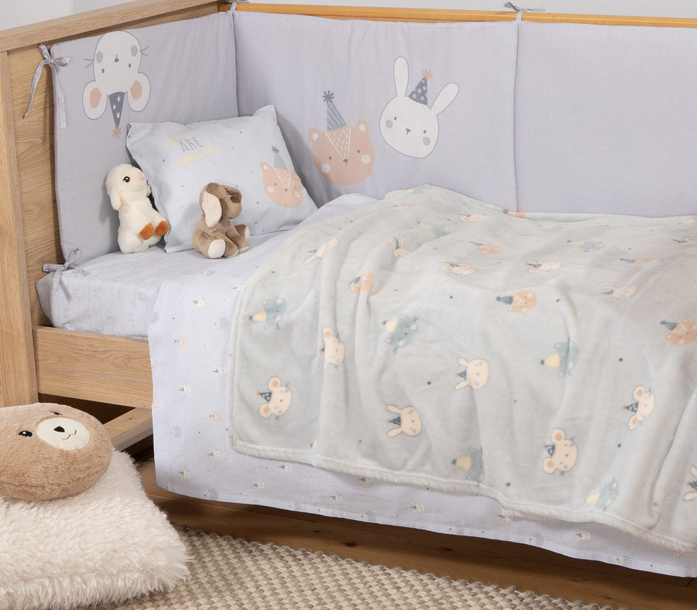 Fleece Κουβέρτα Μπλε Κούνιας Special Party 110X150 Nef-Nef Homeware