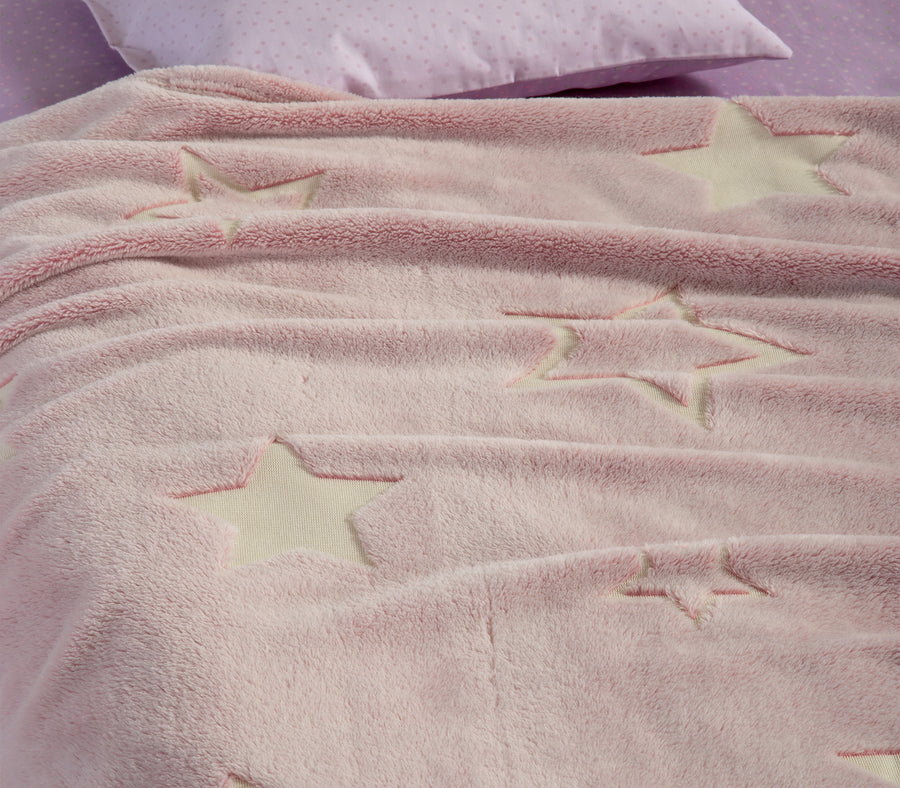 Κουβέρτα Πολυεστερική Ροζ Κούνιας Starlight 110X150 Nef-Nef Homeware