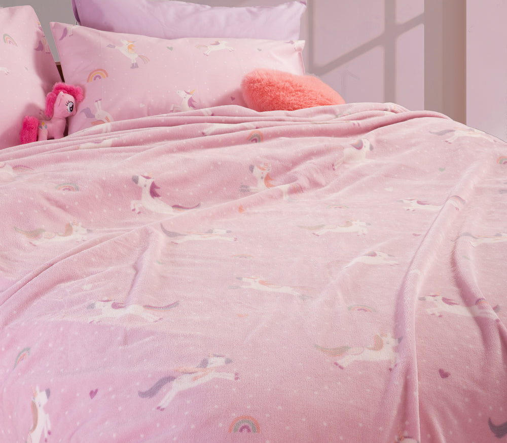 Παιδική Κουβέρτα Λιλά Unicorns Style Nef-Nef Homeware