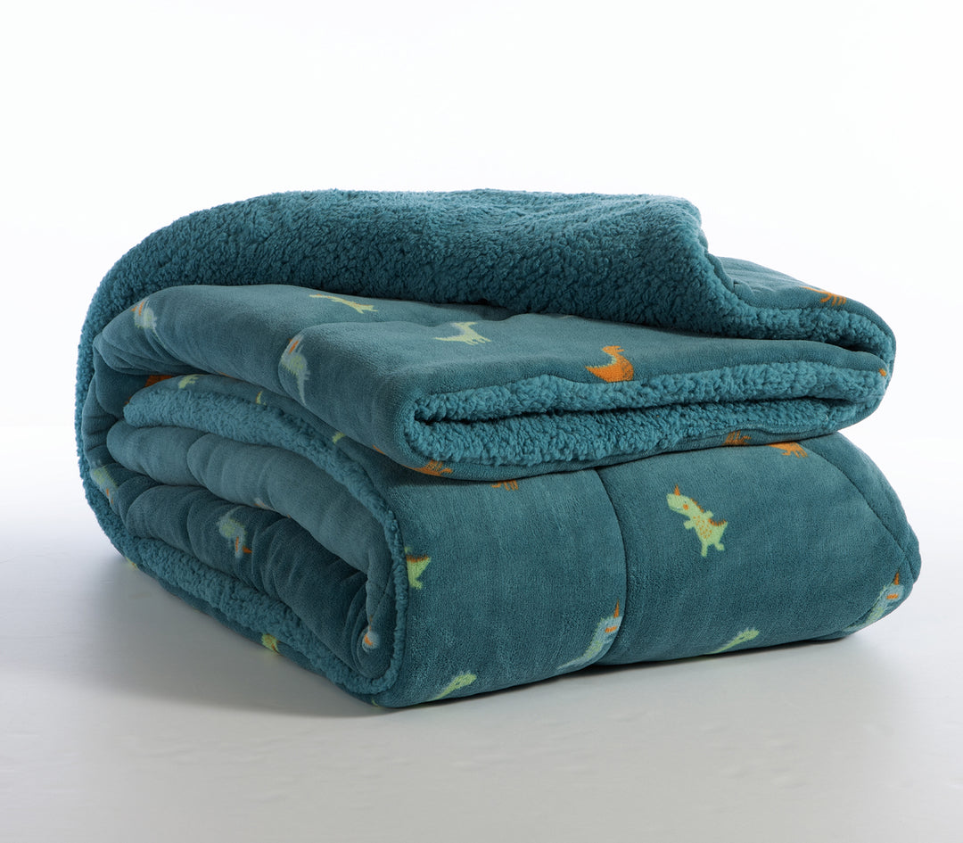 Παιδικό Κουβερτοπάπλωμα Πετρόλ Dinos on Wheels Nef-Nef Homeware