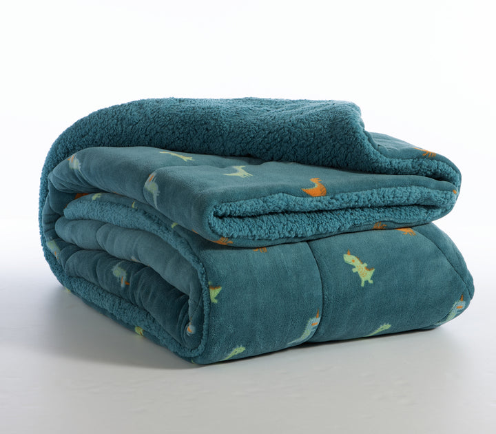 Παιδικό Κουβερτοπάπλωμα Πετρόλ Dinos on Wheels Nef-Nef Homeware