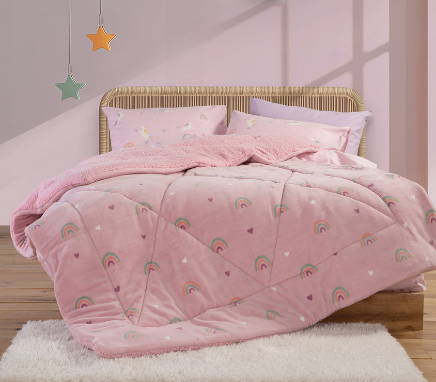 Παιδικό Κουβερτοπάπλωμα Λιλά Unicorns Style Nef-Nef Homeware