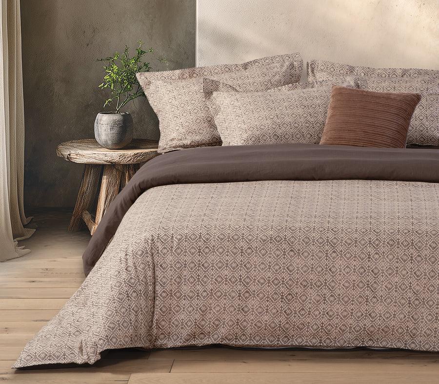 Σετ Σεντόνια Υπέρδιπλα Μπεζ/Γκρι Cardynal 240Χ270 Nef-Nef Homeware