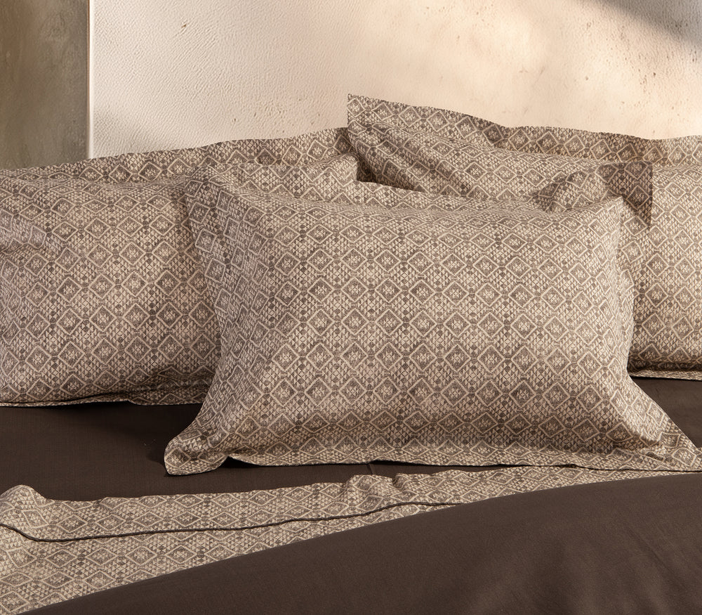 Σετ Σεντόνια Υπέρδιπλα Μπεζ/Γκρι Cardynal 240Χ270 Nef-Nef Homeware