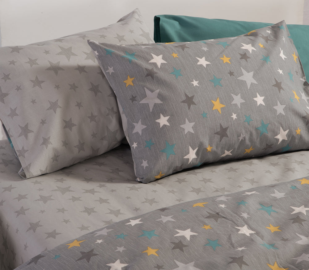 Σετ Παιδικά Σεντόνια Γκρι Stars Above Nef-Nef Homeware