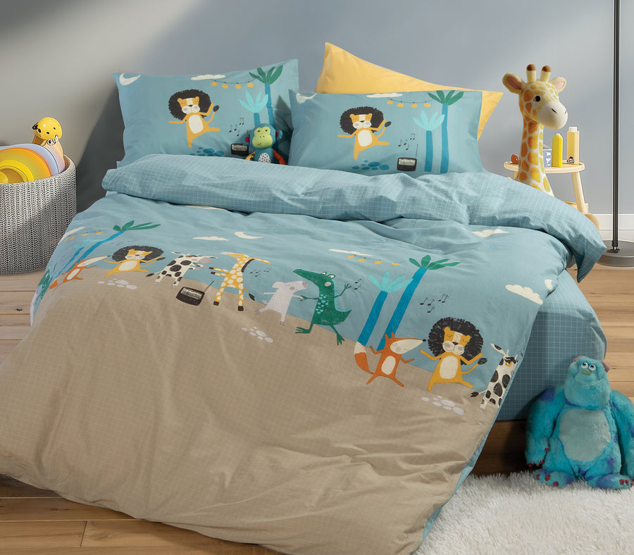 Σετ Παιδικά Σεντόνια Μπλε Wild Dance Nef-Nef Homeware