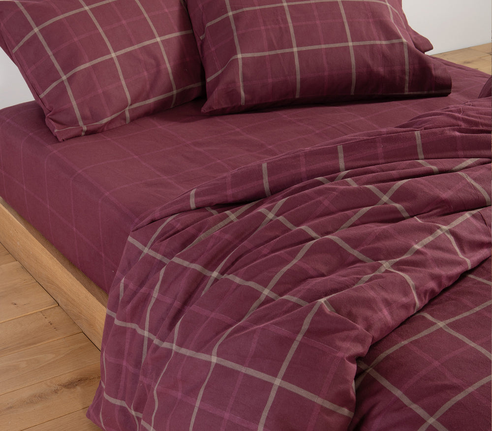 Σετ Σεντόνια King Size Μπορντό Με Λάστιχο Naiberg Nef-Nef Homeware