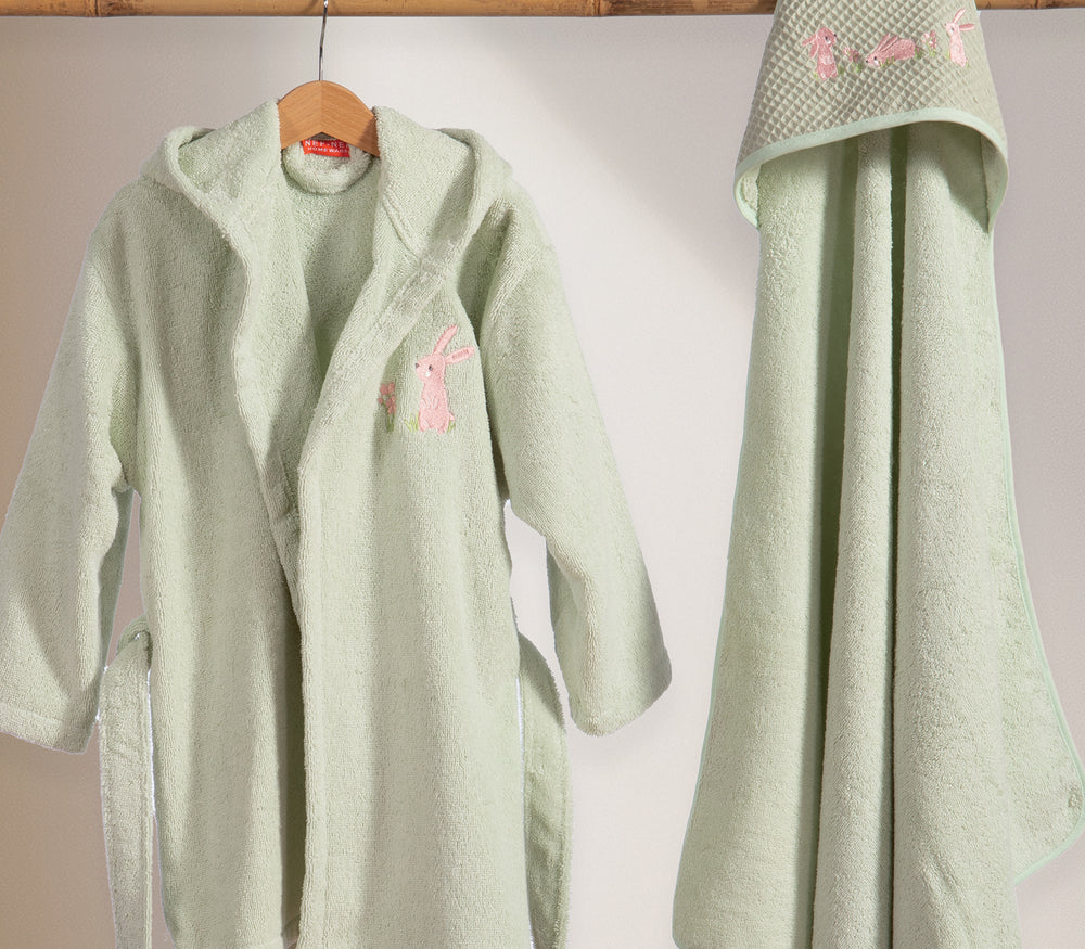 Βρεφικό Μπουρνούζι Μέντα Country Bunny Nef-Nef Homeware