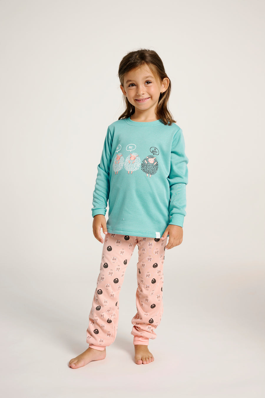 Παιδική Πιτζάμα Ροζ-Τιρκουάζ με Σχέδια Προβατάκια Muy Demi από 2 έως 8 ετών